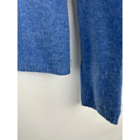 Adrienne Vittadini Womens 100% 2 Ply Cashmere Sweater Blue V-Neck Long Sleeve M - Picture 9 of 10
